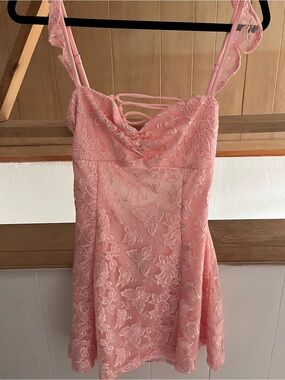 Windsor Pink Lace Mini Dress